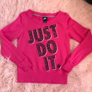 NWOT - hot pink Nike sweatshirt ‘Just Do It’